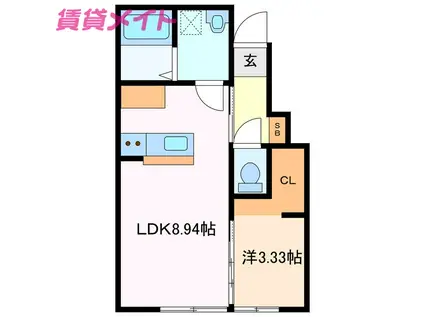 RAMBLE A棟(1LDK/1階)の間取り写真