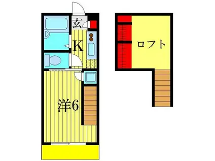 サンリブ東立石(1K/1階)の間取り写真