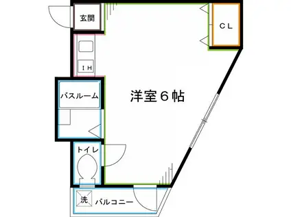 アーバンコアビル(ワンルーム/6階)の間取り写真