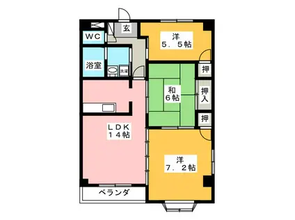レジデンスTOUWA(3LDK/1階)の間取り写真