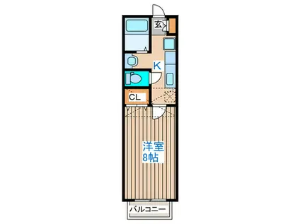 EXSTAGEE棟(1K/1階)の間取り写真