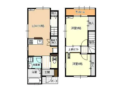 ファイン本郷B棟(2LDK/1階)の間取り写真