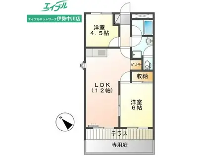 レジデンス165(2LDK/1階)の間取り写真