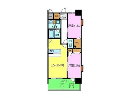 スプランディッド中百舌鳥(2LDK/9階)の間取り写真