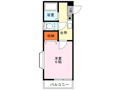 ツインコーポ谷津B(1K/2階)の間取り写真