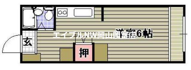 コーポひたち(1K/1階)の間取り写真