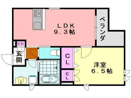 ミ・カシータ播磨町(1LDK/4階)の間取り写真