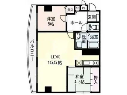 ヴィラマロンヒルズ(2LDK/2階)の間取り写真