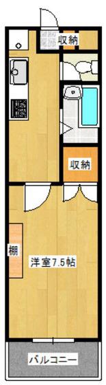 ロイヤルミッテ(1K/6階)の間取り写真