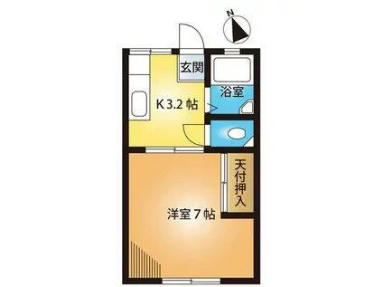 メゾン南台(1K/1階)の間取り写真