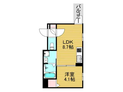 KISHINOSATO ST(1LDK/1階)の間取り写真
