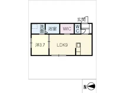 ＪＲ東海道本線 大垣駅 徒歩25分 2階建 新築(1LDK/1階)の間取り写真