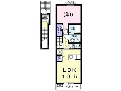 サニーグランツ・B(1LDK/2階)の間取り写真