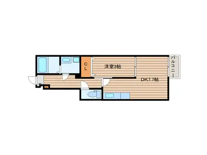 ドリームポート冨谷(1DK/1階)の間取り写真