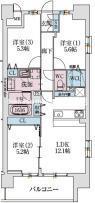スプランディッド大阪NAMBA LINE(3LDK/11階)の間取り写真
