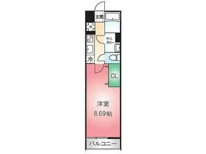 レガーメ野並(1K/2階)の間取り写真