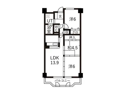 ウィステリア千里(3LDK/6階)の間取り写真