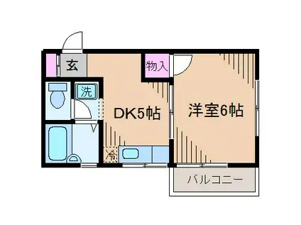 カトレアハウス(1DK/2階)の間取り写真