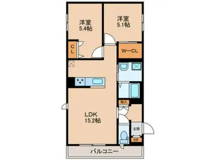 DIG FEELD(2LDK/3階)の間取り写真