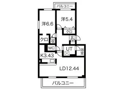 マーベラス(2LDK/2階)の間取り写真