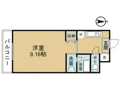 サン・ヒーローマンション亀川II(1K/2階)の間取り写真