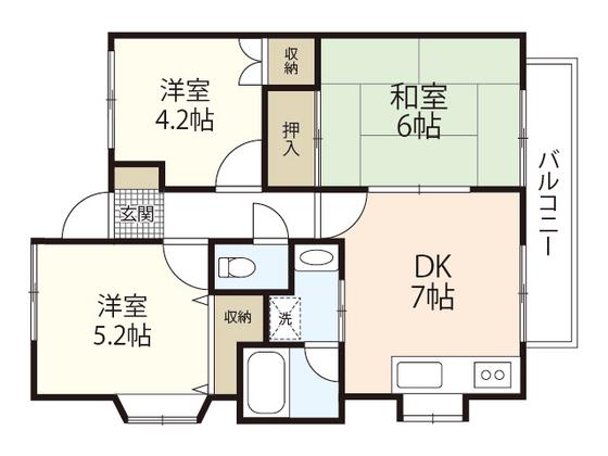 コンチェルトNOBORI(3DK/1階)の間取り写真
