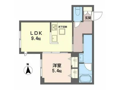 アメリス(1LDK/1階)の間取り写真