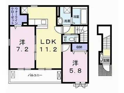 ブリック フェアリーII(2LDK/2階)の間取り写真