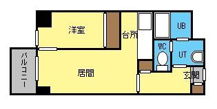 LEE東札幌A(1LDK/1階)の間取り写真