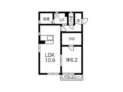 エクセルI(1LDK/1階)の間取り写真