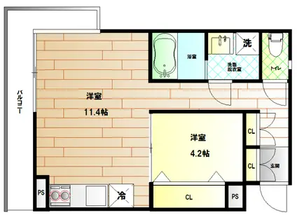 エクセレンスビルディング二子玉川(1LDK/3階)の間取り写真