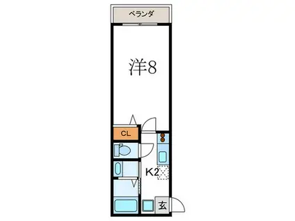 アークリード千本今出川(1K/4階)の間取り写真