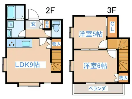 メゾン瑞穂(2LDK/2階)の間取り写真