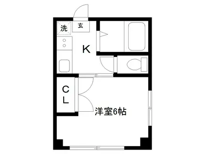 キャンパスヒルズ(1K/3階)の間取り写真