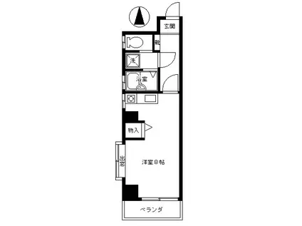 メゾンベルレーブ(ワンルーム/8階)の間取り写真