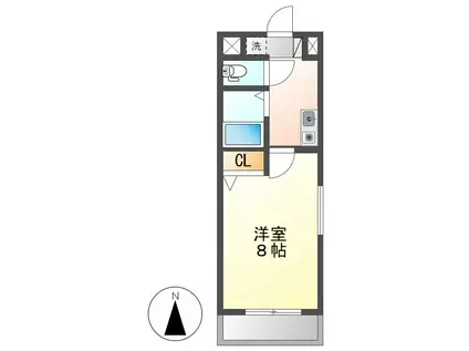 LA GRACIEUSE(1K/1階)の間取り写真