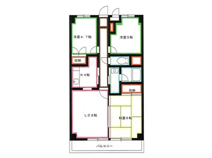 カーサグランデ(3LDK/2階)の間取り写真