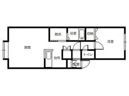 ガーデンヒルズふらの(1LDK/1階)の間取り写真