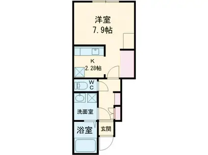デイジー三条(ワンルーム/1階)の間取り写真
