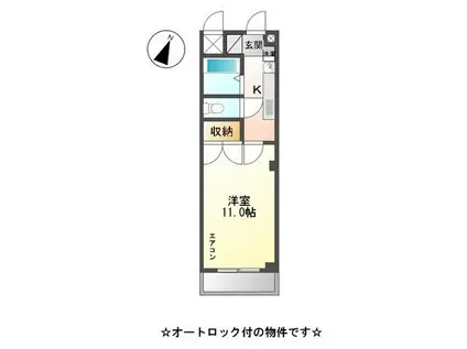 プレジデント・川中(1K/2階)の間取り写真