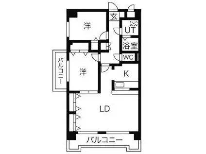 リーブル藤ヶ丘(2LDK/5階)の間取り写真