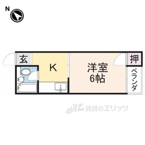 アーバンハイツ桜町(1K/2階)の間取り写真