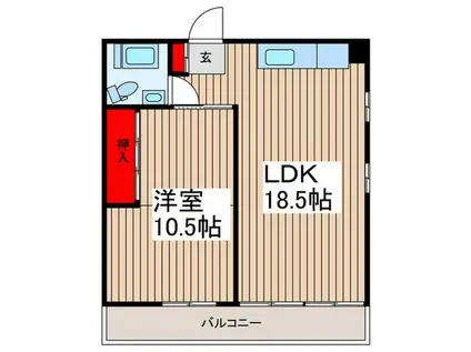 泰合ビル(1LDK/5階)の間取り写真