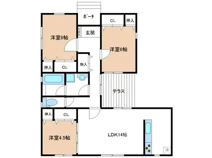 桜坂FT(3LDK/1階)の間取り写真