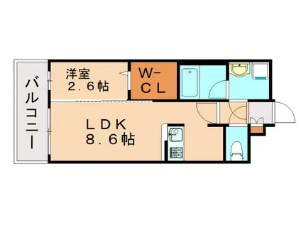 グランフォーレ博多駅東スタイル(1LDK/14階)の間取り写真