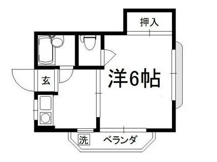 ブライトハウス(1K/3階)の間取り写真