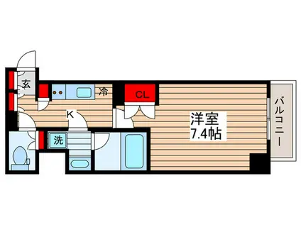 S-RESIDENCE 月島(1K/1階)の間取り写真