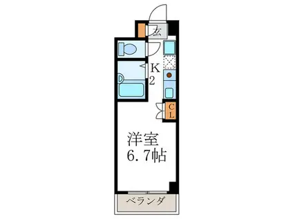 CORE竹園(1K/2階)の間取り写真