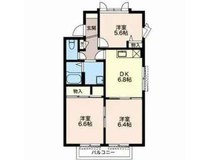 CAPRICE SUD(3DK/1階)の間取り写真