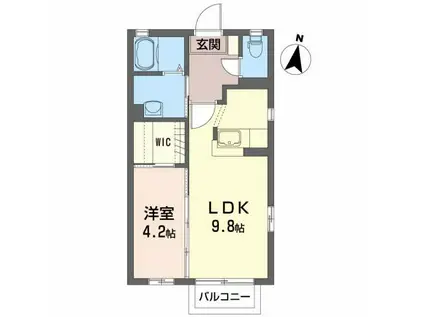 カーサ・クレールIII(1LDK/2階)の間取り写真